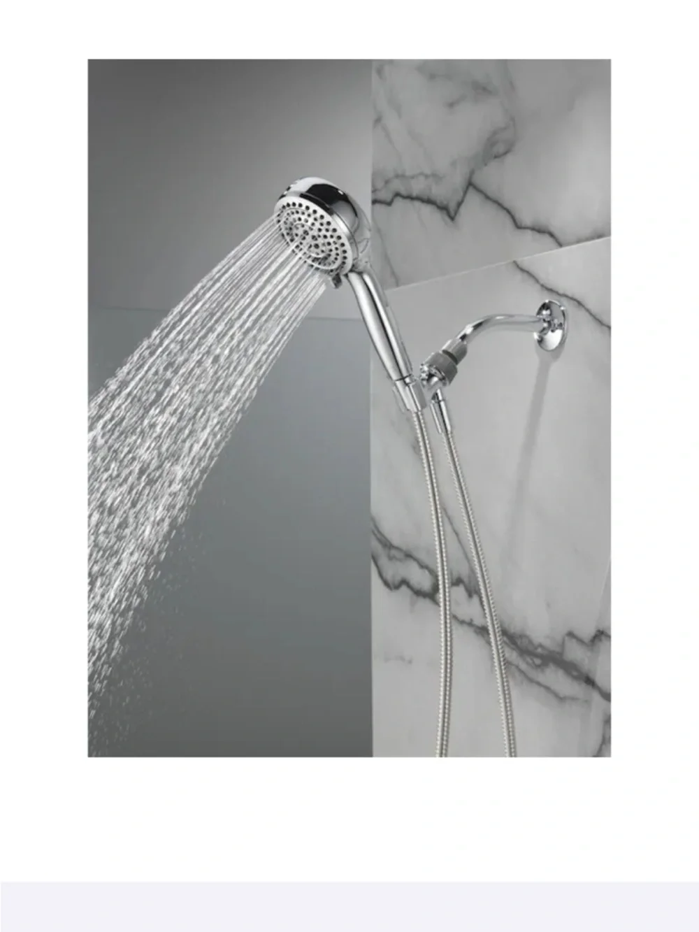 Delta Chrome Handheld Showerhead in Nickel